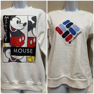 Bundle: 2 Sweatshirts – Forever 21 Mickey Mouse & Columbia White